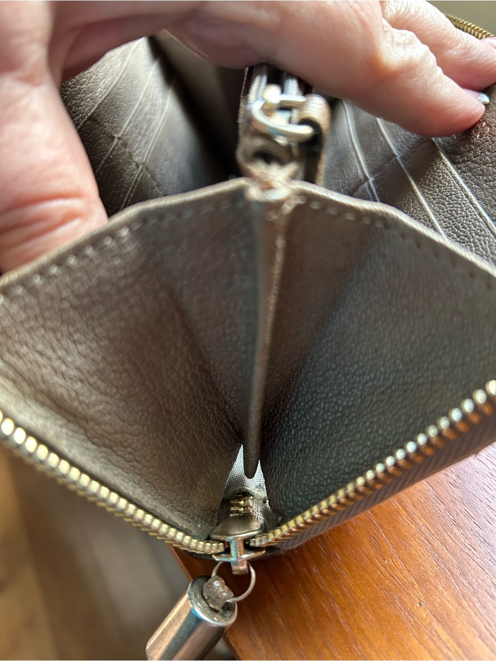 Jimmy Choo Filipa Metallic Silver Star-Studded Zip-Around Continental Wallet - Picture 7 of 14